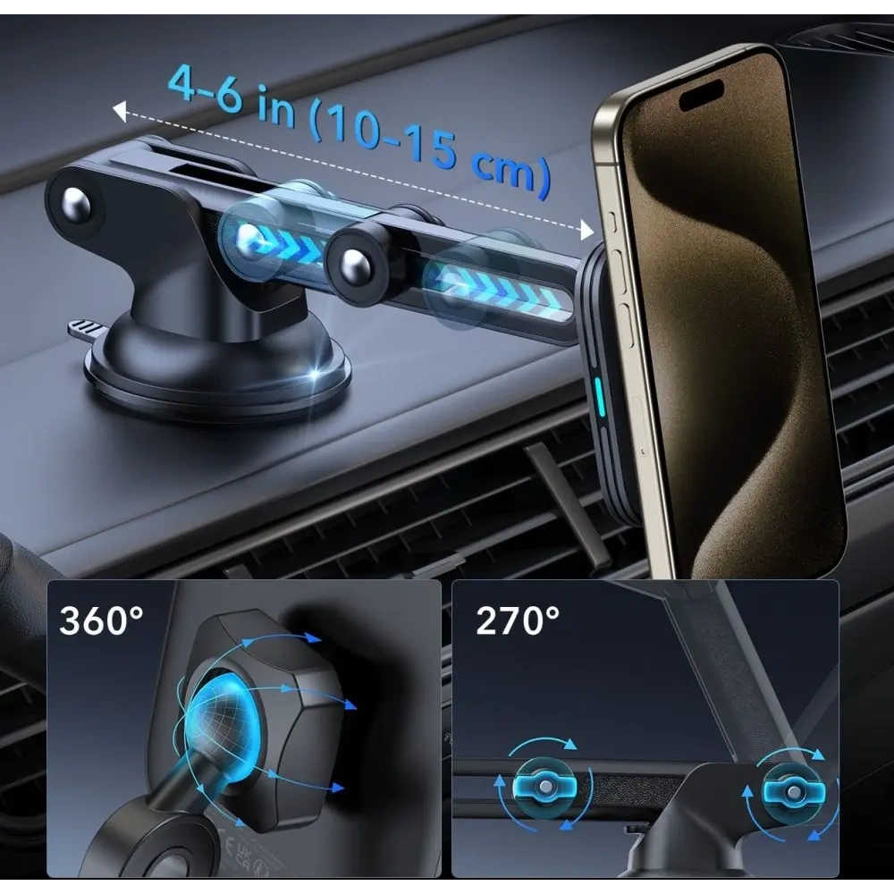 Wholesale ESR Halolock Magnetic Magsafe Dashboard Car Mount Wireless Charger Qi2 15W Black - ESR869 - {ean13} - Hurt