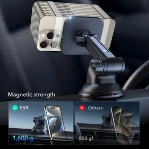 Hurtownia GSM - ESR Halolock Magnetic Magsafe Dashboard Autós Tartó Vezeték nélküli Töltő Qi2 15W Fekete - ESR869 - {ean13} - Hurt