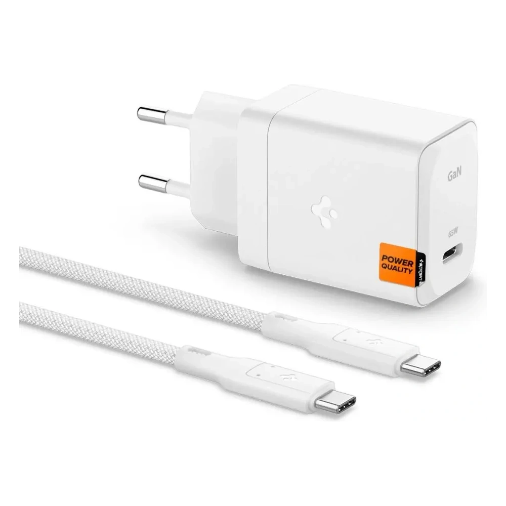 Hurtownia GSM - Spigen Arcstation Pro GaN-651 USB-C Hálózati Töltő 65W + USB-C Kábel Fehér - SPN16565 - {ean13} - Hurt