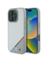Etui BMW BMHMP16L23PUDTS Apple iPhone 16 Pro hardcase M Carbon Tricolor Line MagSafe šedý/grey