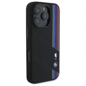 Hurtownia GSM - Etui BMW BMHMP16L23SCUK Apple iPhone 16 Pro hardcase Silicone Cut Tricolor Lines MagSafe czarny/black - BMW777 - {ean13} - Hurt