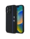 Etui BMW BMHMP16S23SHEB Apple iPhone 16 hardcase Silicone Hexagon Blue Line MagSafe czarny/black