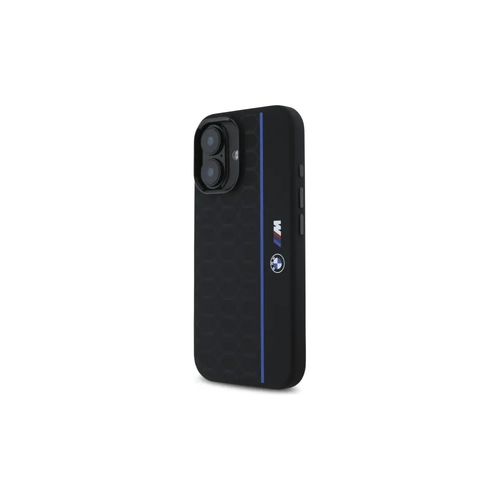 Hurtownia GSM - BMW BMHMP16S23SHEB Apple iPhone 16 Hardcase Silikon Hexagon Blaue Linie MagSafe schwarz - BMW780 - {ean13} - Hurt