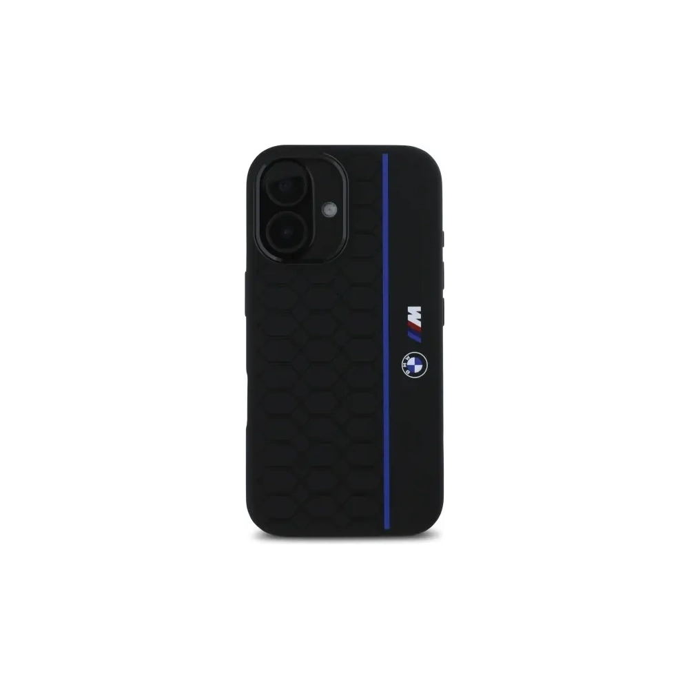 Hurtownia GSM - BMW BMHMP16S23SHEB Apple iPhone 16 Hardcase Silikon Hexagon Blaue Linie MagSafe schwarz - BMW780 - {ean13} - Hurt
