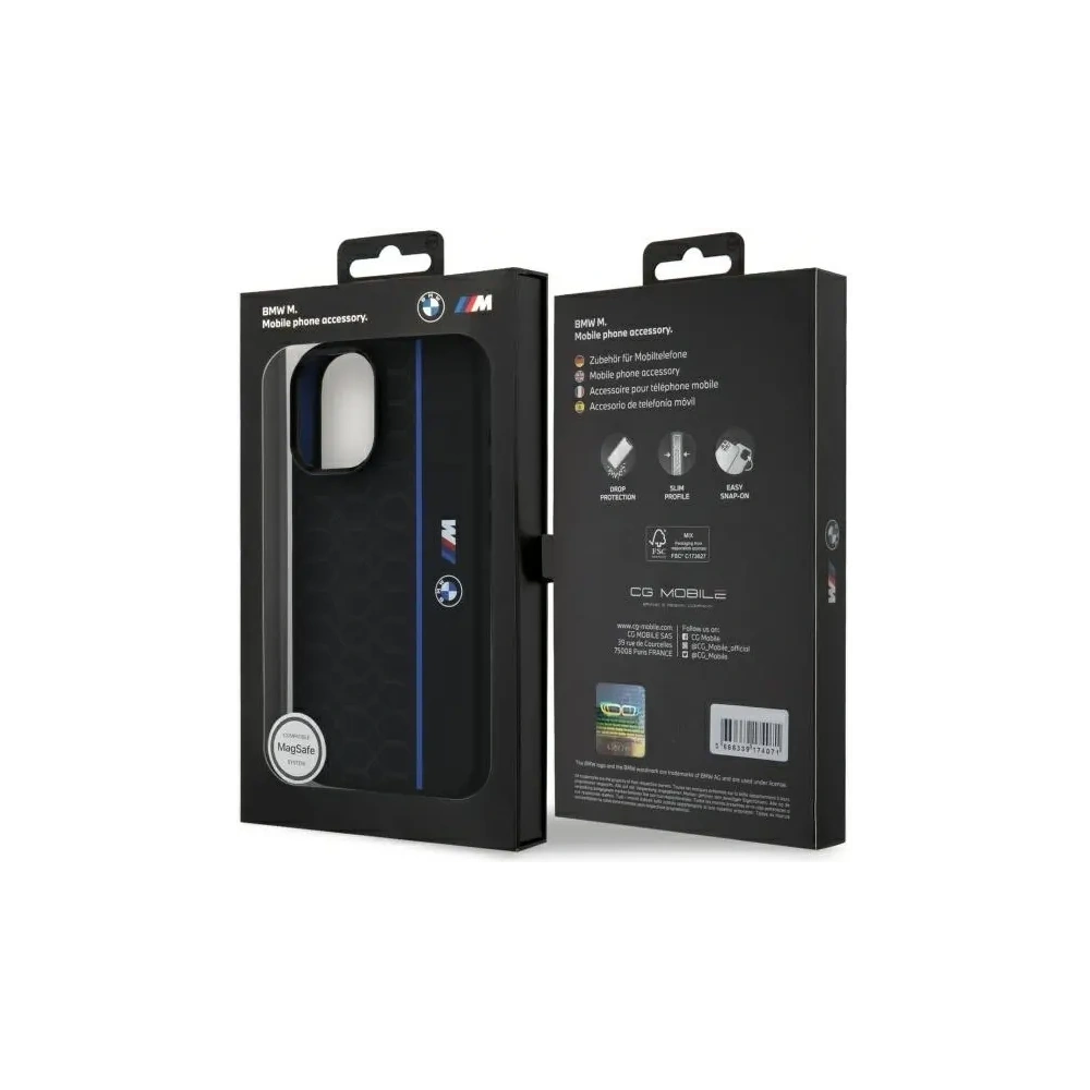 Hurtownia GSM - Etui BMW BMHMP16S23SHEB Apple iPhone 16 hardcase Silicone Hexagon Blue Line MagSafe czarny/black - BMW780 - {ean13} - Hurt