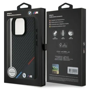 Hurtownia GSM - Etui BMW BMHMP16X23PUDTK Apple iPhone 16 Pro Max hardcase M Carbon Tricolor Line MagSafe czarny/black - BMW783 - {ean13} - Hurt