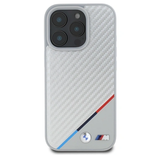 Etui BMW BMHMP16X23PUDTS Apple iPhone 16 Pro Max hardcase M Carbon Tricolor Line MagSafe szary/grey