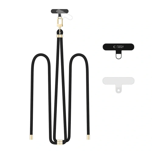 Smycz do telefonu Tech-Protect C7S Rope Crossbody Strap Black/gold