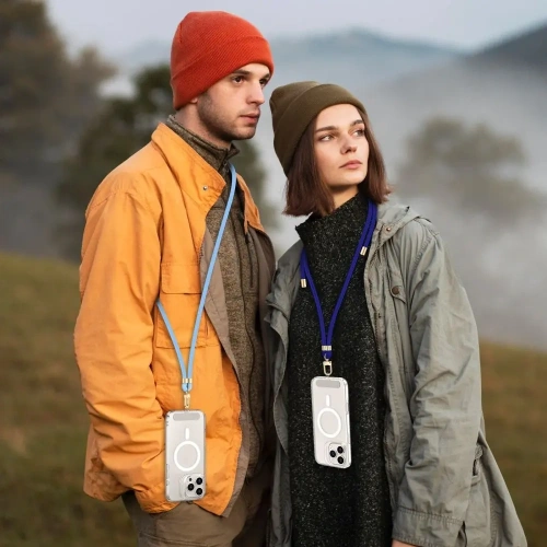 Smycz do telefonu Tech-Protect C7S Rope Crossbody Strap Cobalt Blue/gold