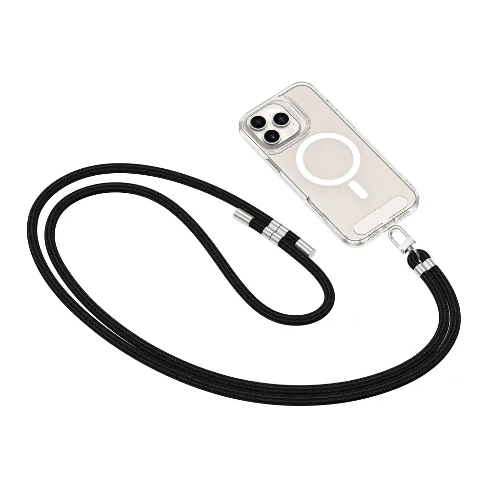 Hurtownia GSM - Smyč na telefon Tech-Protect C7S Rope Crossbody Strap Black/silver - THP4181 - {ean13} - Hurt
