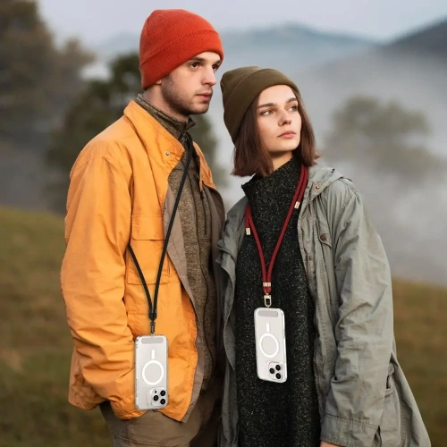 Smycz do telefonu Tech-Protect C7S Rope Crossbody Strap Mulberry/gold