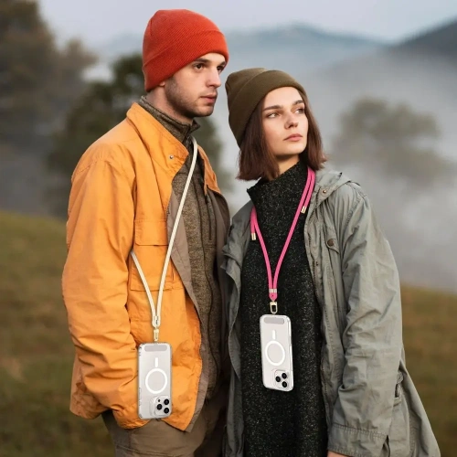 Smycz do telefonu Tech-Protect C7S Rope Crossbody Strap Beige/gold