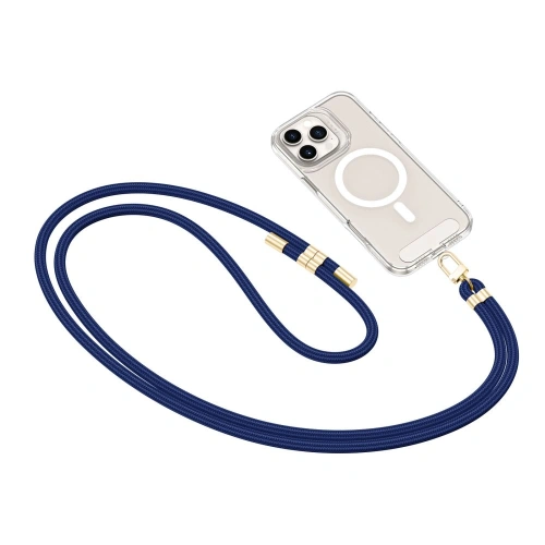 Smycz do telefonu Tech-Protect C7S Rope Crossbody Strap Navy Blue/gold