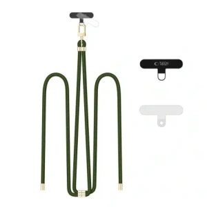 Hurtownia GSM - Smyčka na telefon Tech-Protect C7S Rope Crossbody Strap Hunter Green/gold - THP4192 - {ean13} - Hurt