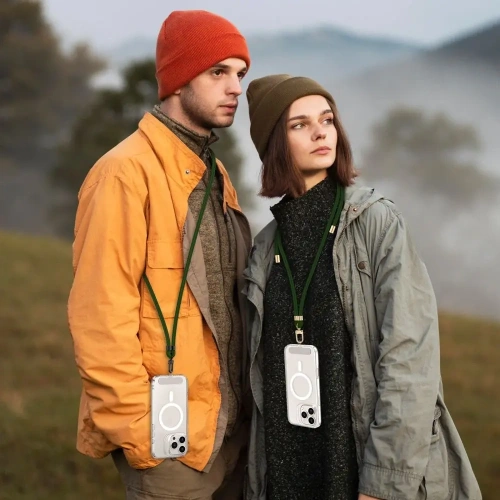 Smycz do telefonu Tech-Protect C7S Rope Crossbody Strap Hunter Green/gold