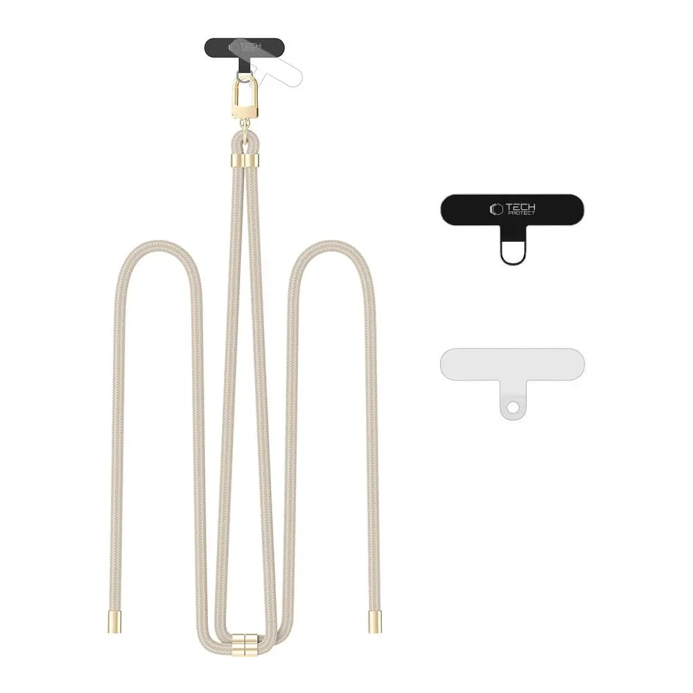 Hurtownia GSM - Smyčka na telefon Tech-Protect C7S Rope Crossbody Strap Taupe/gold - THP4193 - {ean13} - Hurt