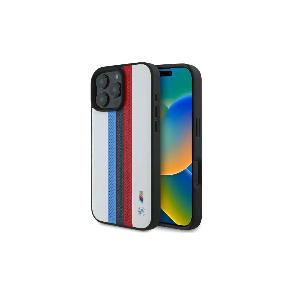 Hurtownia GSM - BMW BMHMP16X23PUPTH Apple iPhone 16 Pro Max Hardcase M Perf. Tricolor Gedruckte Streifen MagSafe weiß - BMW786 - {ean13} - Hurt