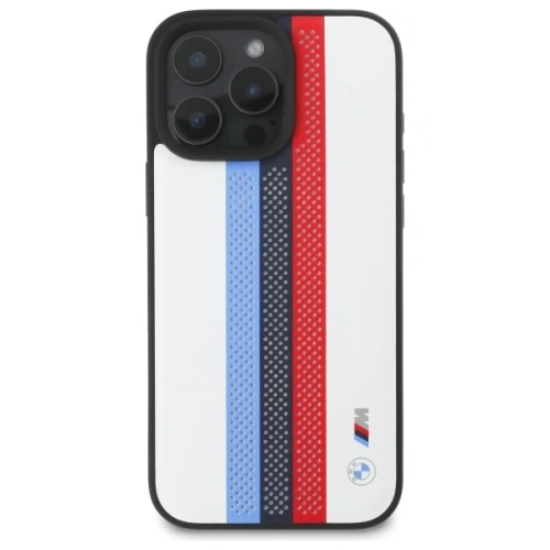 Etui BMW BMHMP16X23PUPTH Apple iPhone 16 Pro Max hardcase M Perf. Tricolor Printed Stripes MagSafe biały/white