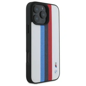 Etui BMW BMHMP16X23PUPTH Apple iPhone 16 Pro Max hardcase M Perf. Tricolor Printed Stripes MagSafe biały/white