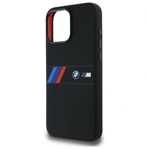 Etui BMW BMHMP16X23SAXK Apple iPhone 16 Pro Max hardcase Silicone Middle Stripe MagSafe czarny/black