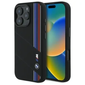 Hurtownia GSM - Etui BMW BMHMP16X23SCUK Apple iPhone 16 Pro Max hardcase Silicone Cut Tricolor Lines MagSafe černý/black - BMW789 - {ean13} - Hurt