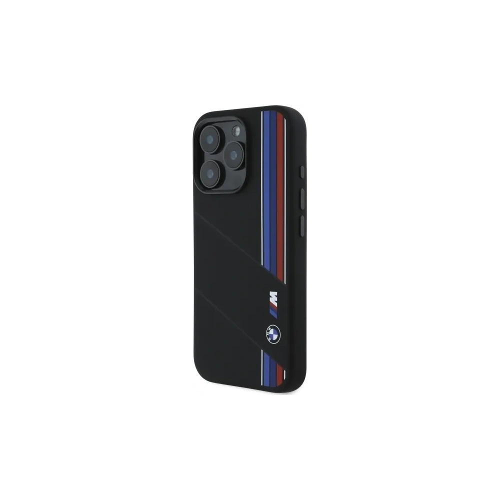 Hurtownia GSM - Etui BMW BMHMP16X23SCUK Apple iPhone 16 Pro Max hardcase Silicone Cut Tricolor Lines MagSafe černý/black - BMW789 - {ean13} - Hurt