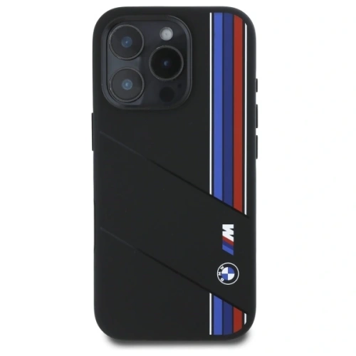 Etui BMW BMHMP16X23SCUK Apple iPhone 16 Pro Max hardcase Silicone Cut Tricolor Lines MagSafe czarny/black