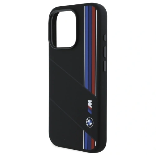 Etui BMW BMHMP16X23SCUK Apple iPhone 16 Pro Max hardcase Silicone Cut Tricolor Lines MagSafe czarny/black