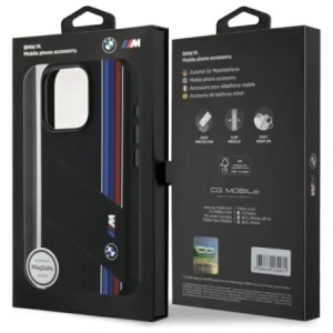 Hurtownia GSM - Etui BMW BMHMP16X23SCUK Apple iPhone 16 Pro Max hardcase Silicone Cut Tricolor Lines MagSafe czarny/black - BMW789 - {ean13} - Hurt