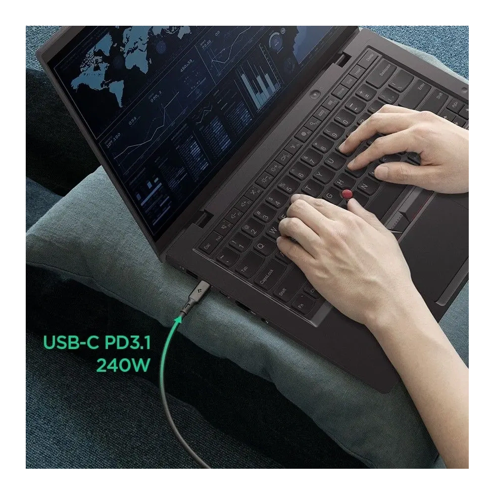 Wholesale Spigen ArcWire PB2203 USB-C / USB-C Cable PD 240W 120cm Black - SPN16569 - {ean13} - Hurt