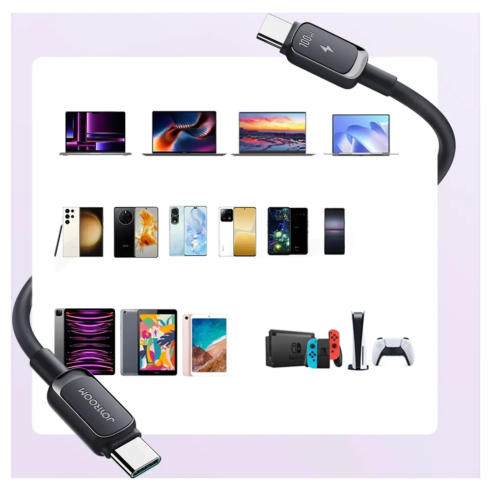 Hurtownia GSM - Joyroom Több színű A14 kábel USB-C / USB-C 60W 1.2m fekete - JYR1097 - {ean13} - Hurt