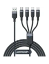 Joyroom Multi-Use Series S-A18 kábel USB-A / 2xUSB-C, Lightning, microUSB 1.2m fekete