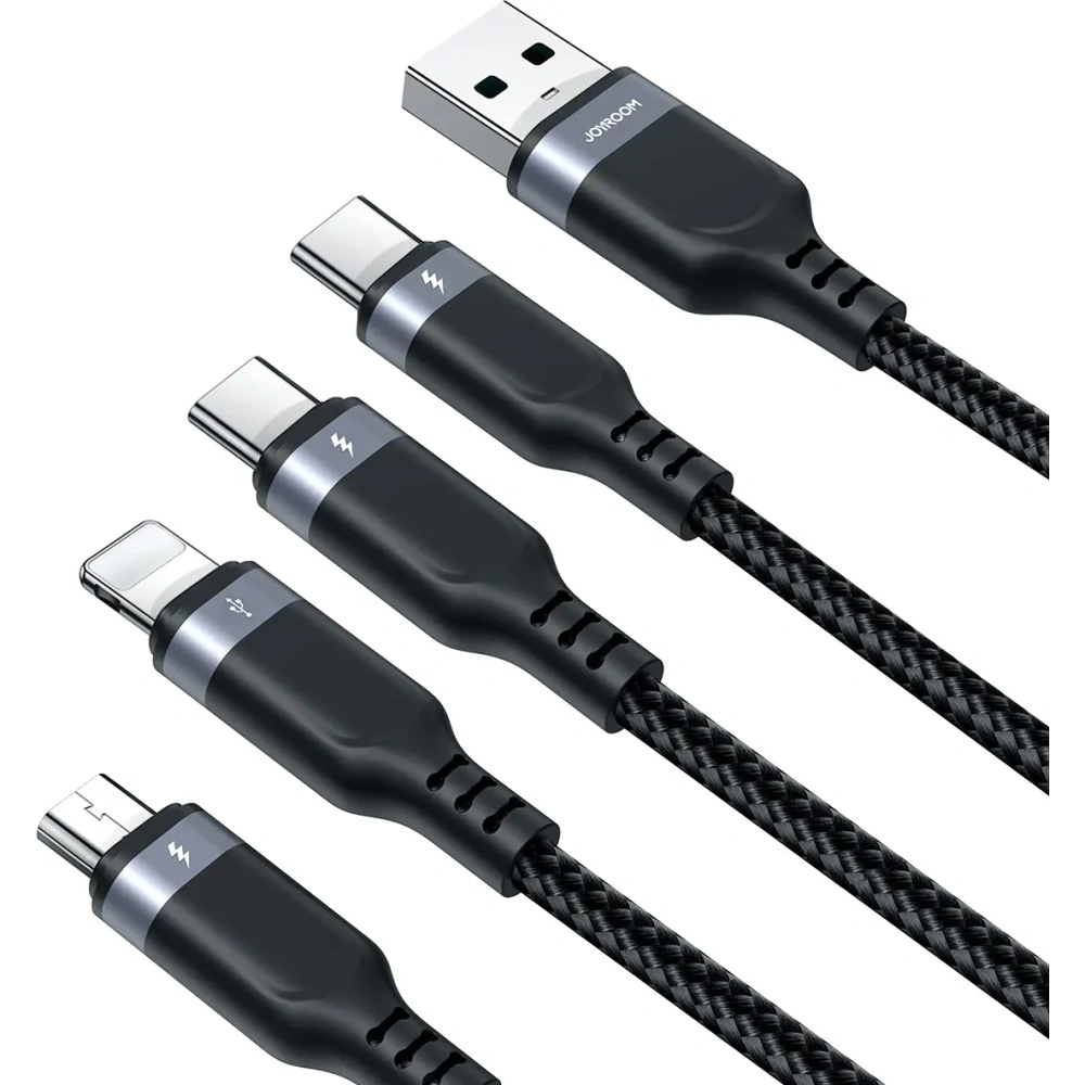 Hurtownia GSM - Kabel Joyroom Multi-Use Series S-A18 USB-A / 2xUSB-C, Lightning, microUSB 1.2m czarny - JYR1098 - {ean13} - Hurt