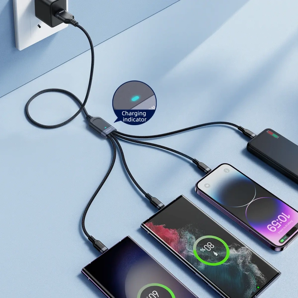 Hurtownia GSM - Kabel Joyroom Multi-Use Series S-A18 USB-A / 2xUSB-C, Lightning, microUSB 1.2m černý - JYR1098 - {ean13} - Hurt