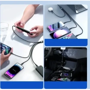 Hurtownia GSM - Joyroom Multi-Use Series S-A18 kábel USB-A / 2xUSB-C, Lightning, microUSB 1.2m fekete - JYR1098 - {ean13} - Hurt