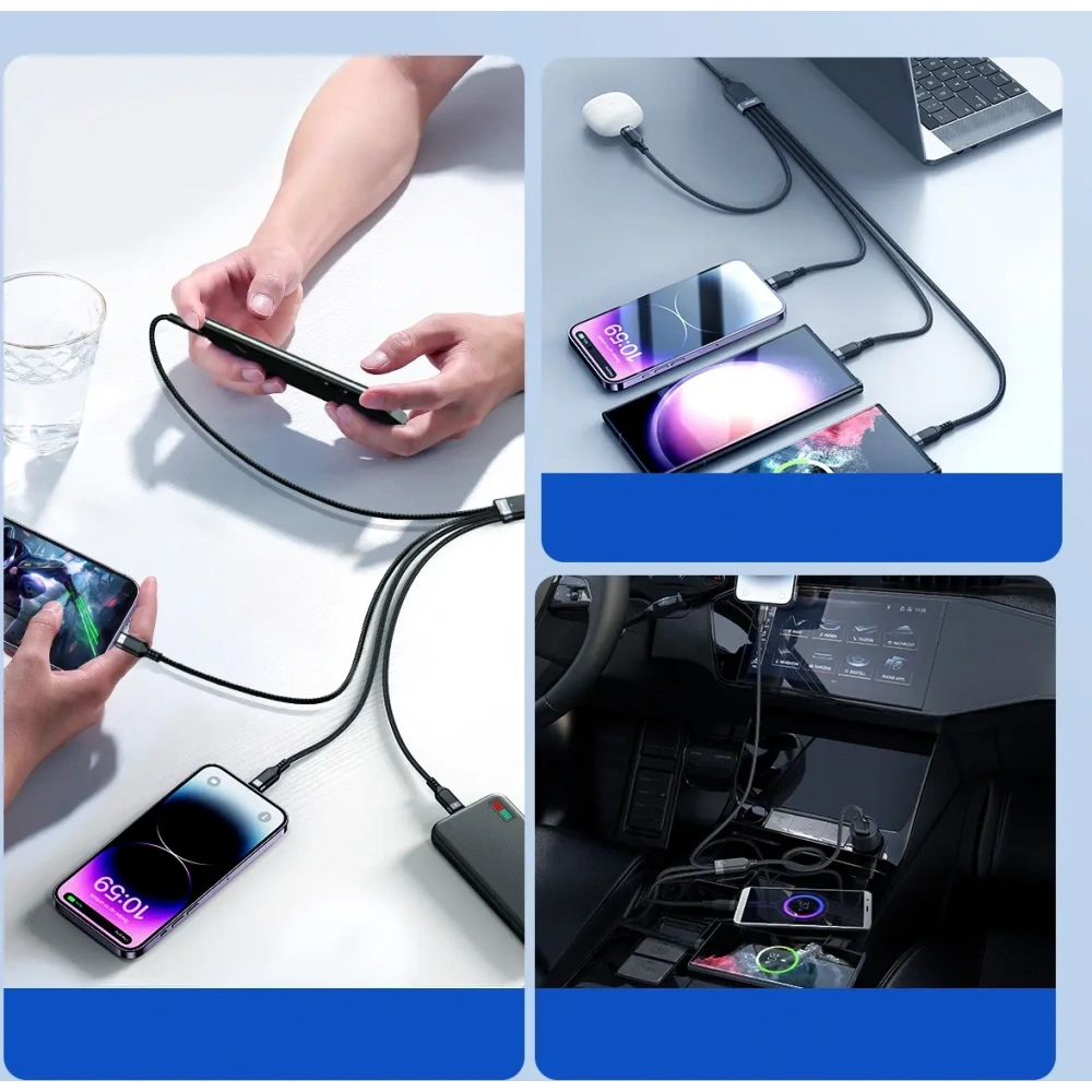 Hurtownia GSM - Kabel Joyroom Multi-Use Series S-A18 USB-A / 2xUSB-C, Lightning, microUSB 1.2m czarny - JYR1098 - {ean13} - Hurt