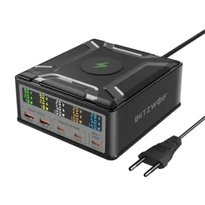 Hurtownia GSM - Blitzwolf töltőállomás BW-S28 260W, 2xUSB-A, 3xUSB-C, 15W (fekete) - BLZ630 - {ean13} - Hurt