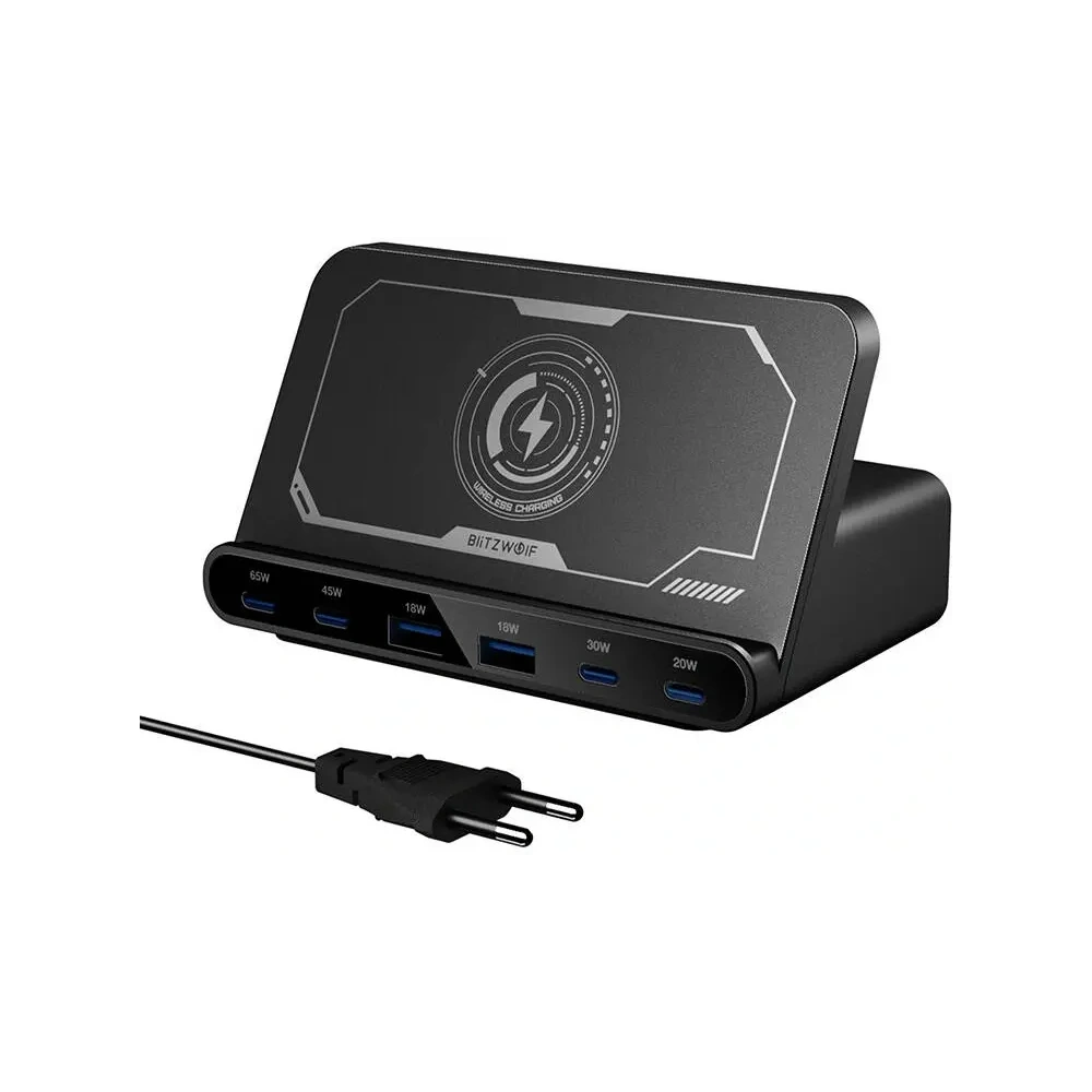 Hurtownia GSM - Statie de încărcare Blitzwolf BW-S27 160W, 2xUSB-A, 4xUSB-C, 15W (negru) - BLZ631 - {ean13} - Hurt