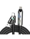 Blitzwolf BW-HDC6 kábel USB-C, USB-A / USB-C, Lightning 1.2m 240W RGB (fekete)