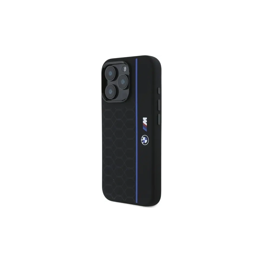 Hurtownia GSM - BMW BMHMP16X23SHEB Apple iPhone 16 Pro Max Hartschale Silikon Hexagon Blau Linie MagSafe schwarz - BMW790 - {ean13} - Hurt