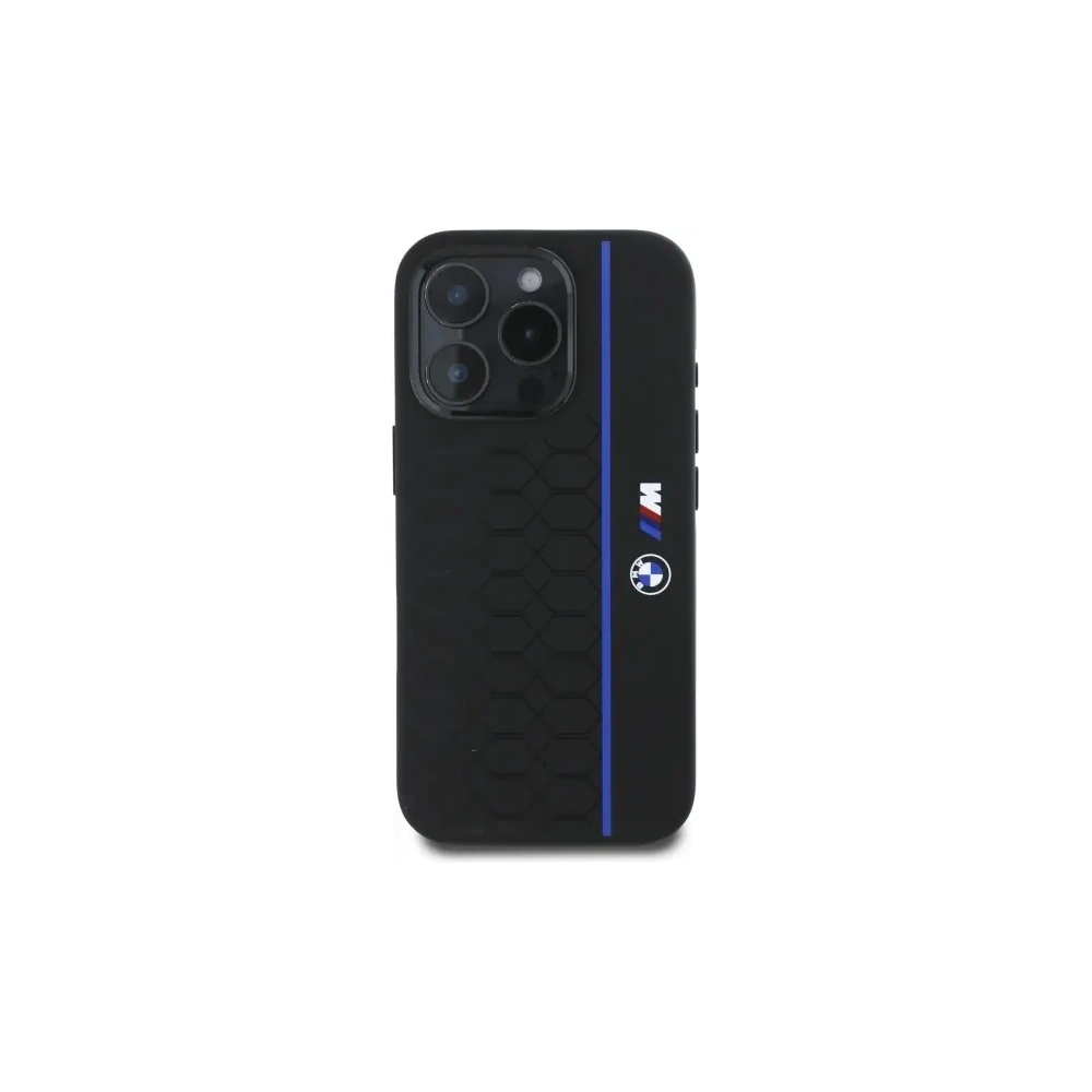 Hurtownia GSM - BMW BMHMP16X23SHEB Apple iPhone 16 Pro Max Hartschale Silikon Hexagon Blau Linie MagSafe schwarz - BMW790 - {ean13} - Hurt