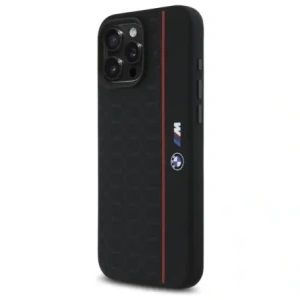 Hurtownia GSM - Etui BMW BMHMP16X23SHER Apple iPhone 16 Pro Max hardcase silikonový hexagon červená linka MagSafe černý/black - BMW791 - {ean13} - Hurt