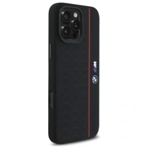 Hurtownia GSM - Etui BMW BMHMP16X23SHER Apple iPhone 16 Pro Max hardcase Silicone Hexagon Red Line MagSafe czarny/black - BMW791 - {ean13} - Hurt