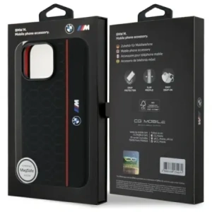 Hurtownia GSM - Etui BMW BMHMP16X23SHER Apple iPhone 16 Pro Max hardcase Silicone Hexagon Red Line MagSafe czarny/black - BMW791 - {ean13} - Hurt
