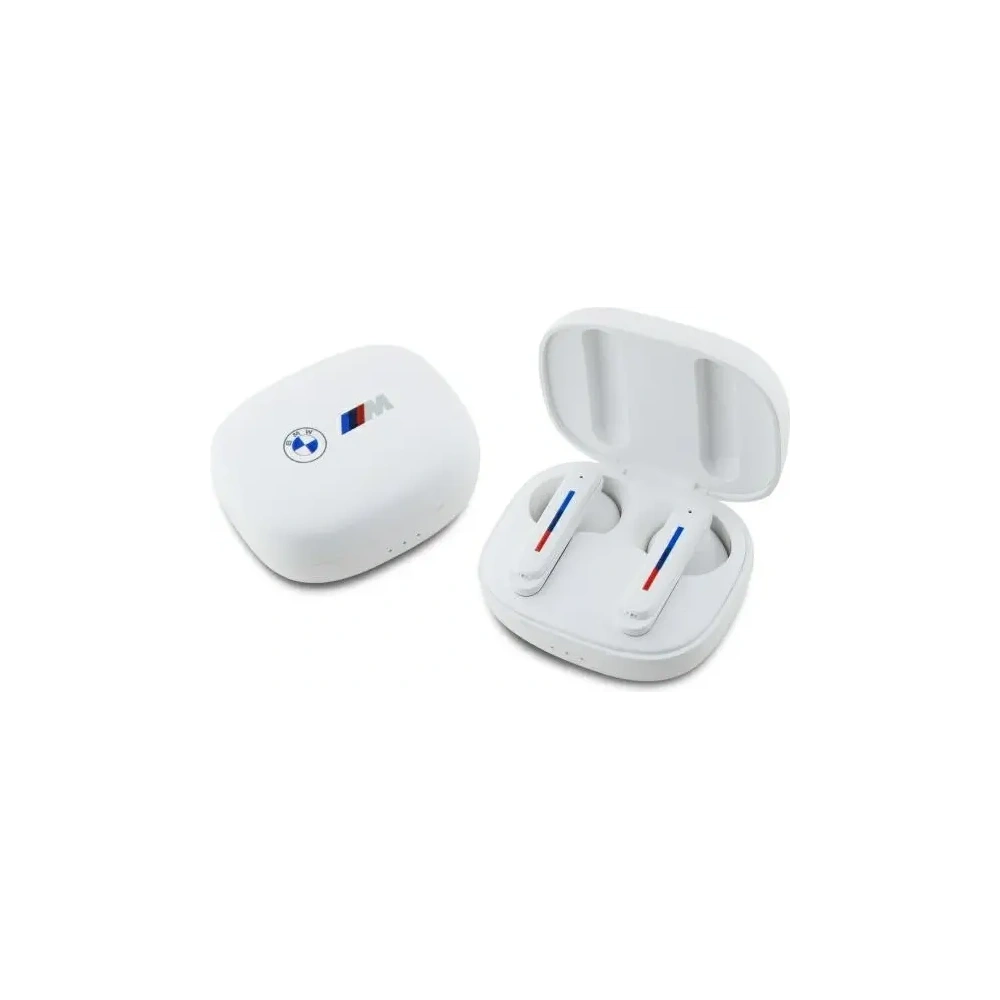 Hurtownia GSM - BMW BMBEMIATP20LOH căști wireless în ureche TWS + stație de docking cu logo-uri imprimate albă 5.3 Bluetooth - BMW792 - {ean13} - Hurt