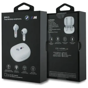 Hurtownia GSM - Bezdrátová sluchátka do uší BMW Bluetooth 5.3 BMBEMIATP20LOH TWS + dokovací stanice Tisknuté loga bílá/white - BMW792 - {ean13} - Hurt