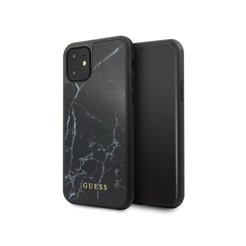 Hurtownia Guess - 3700740461402 - GUE398BLK - Etui Guess GUHCN61HYMABK Apple iPhone 11 czarny/black Marble Glass - B2B homescreen