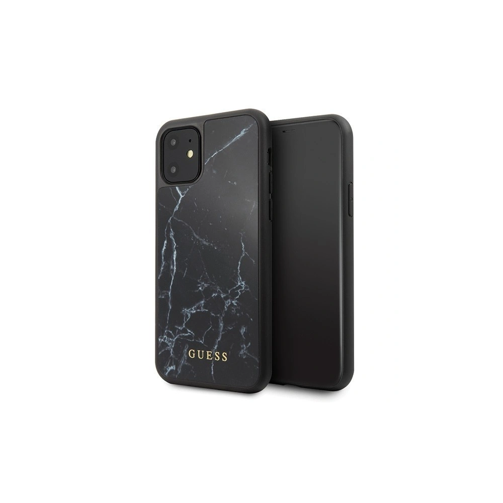 Hurtownia GSM - Etui Guess GUHCN61HYMABK Apple iPhone 11 czarny/black Marble Glass - GUE398BLK - {ean13} - Hurt