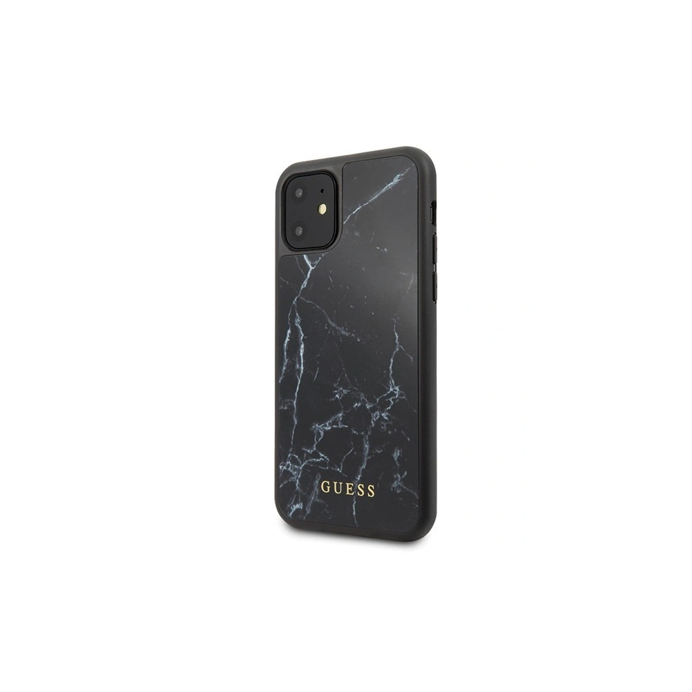 Hurtownia GSM - Etui Guess GUHCN61HYMABK Apple iPhone 11 czarny/black Marble Glass - GUE398BLK - {ean13} - Hurt