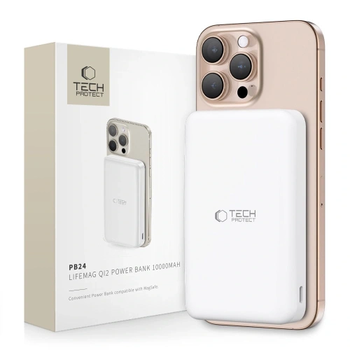 Powerbank Tech-Protect PB24 LifeMag Qi2 MagSafe 10000mah White